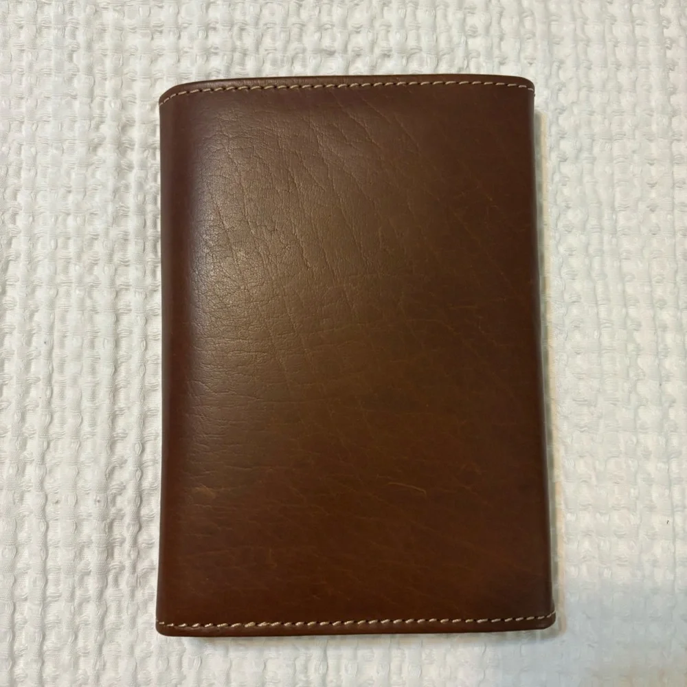 Indian Motorcycle Brown Leather Trifold Travel Organizer Wallet